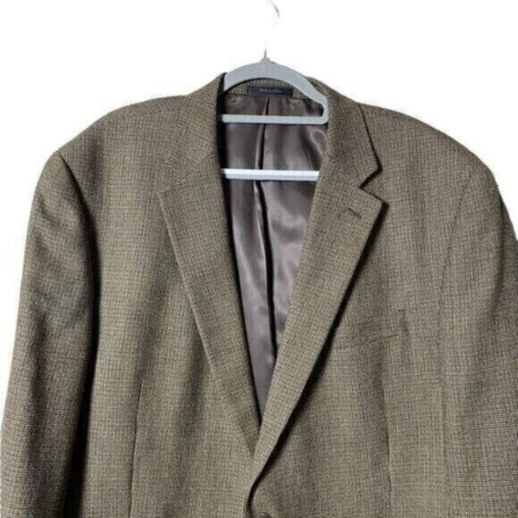 Ralph Lauren Chaps Wool Houndstooth Blazer 48L Sport Coat Jacket Formal - Picture 3 of 8
